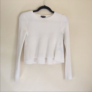 Club Monaco cropped white sweater